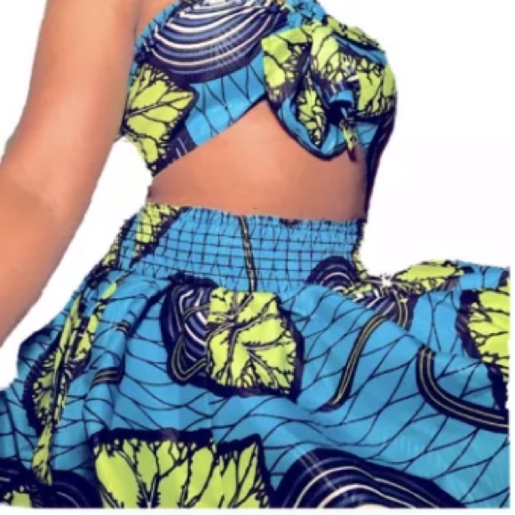 Crop top Scarf & Maxi Skirt Set (African print/ Ankara) - Picture 7 of 11
